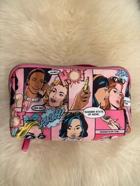 Bubble Gum Pop Art Pink Comic Cosmetic Pouch by Estee Lauder